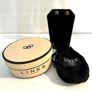 Links of London Copper over 925 Sterling Silver Ball Stud Earrings Box & Cover